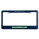 aerial view a dark blue 2 hole license plate frame (certain states), image 1 of 2