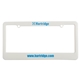 aerial view a white 2 hole license plate frame (certain states), image 1 of 2