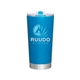 aerial view a neon blue 20 oz frost stainless steel tumbler - neon blue, image 1 of 6