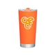 aerial view a neon orange 20 oz frost stainless steel tumbler - neon orange, image 1 of 6