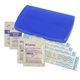 aerial view a translucent blue primary care(tm) first aid kit, image 1 of 2