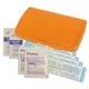 aerial view a translucent orange primary care(tm) first aid kit, image 1 of 2
