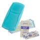 aerial view a translucent aqua compact first aid kit for promotions, image 1 of 2