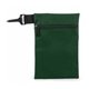 a dark green nylon golf ditty bag with zipper and clip