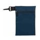 aerial view a navy blue nylon golf ditty bag with zipper and clip, image 1 of 2