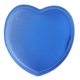 aerial view a translucent blue heart shaped pill box, image 1 of 2