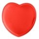 aerial view a translucent red heart shaped pill box, image 1 of 2