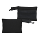 a black small mesh travel bag with clip