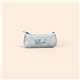 aerial view a dusty blue canoe pouch w / zipper closure - velvet, image 1 of 2