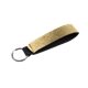 aerial view a metallic gold metallic neoprene wrist strap key holder, image 1 of 2