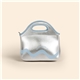 aerial view a silver klutch metallic neoprene lunch bag, image 1 of 3