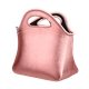 aerial view a rose gold klutch metallic neoprene lunch bag, image 1 of 2