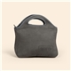 aerial view a smoke gran klutch suede - ish neoprene lunch bag, image 1 of 2