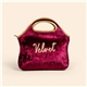 aerial view a cranberry gran klutch velvet neoprene lunch bag, image 1 of 2