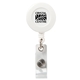 aerial view a white round secure - a - badge(tm) w / alligator clip, image 1 of 2