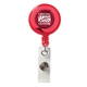 aerial view a translucent red round secure - a - badge(tm) w / alligator clip, image 1 of 2