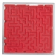 aerial view a red 2- sided maze puzzle, image 1 of 5