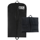 aerial view a black non - woven polypropylene basic garment bag, image 1 of 5