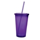 aerial view a purple 18 oz plastic double wall acrylic tumbler, image 1 of 2