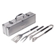 aerial view a silver 3 piece barbeque (bbq) set with aluminum case, image 1 of 2