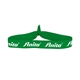 aerial view a kelly green 3/4 fold - over elastic headband, image 1 of 2