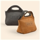 a group of klutch suede - ish neoprene lunch bag