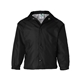aerial view a black augusta drop ship youth lined nylon coachs jacket, image 1 of 3