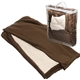 aerial view a brown micro mink sherpa blanket, image 1 of 3