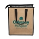 aerial view a black insulated jute cooler tote 12w x 13.75h x 8d, image 1 of 2