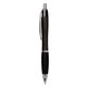 aerial view a black aluminum pen with carbon fiber barrel, image 1 of 3