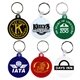 a group of 2 diameter plastic circle key fob