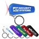 a group of whistle / light key chain