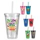 a group of 16 oz victory acrylic tumbler with straw lid, full color digital
