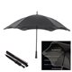 aerial view a black the blunt stick umbrella 47 black aerodynamic aluminum canopy wind weather, image 1 of 3