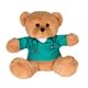 aerial view a teal 7 doctor or nurse stuffed plush bear, image 1 of 3