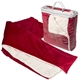 aerial view a red micro mink sherpa blanket, image 1 of 3