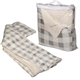 aerial view a grey-white micro mink sherpa blanket, image 1 of 3