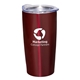 aerial view a burgundy 20 oz emperor vacuum insulated stainless steel tumbler, image 1 of 2