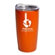 aerial view a orange 20 oz emperor vacuum insulated stainless steel tumbler, image 1 of 2