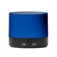 aerial view a blue budget bluetooth(r) round speaker, image 1 of 5
