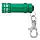 aerial view a green aluminum 3- led lobster clip flashlight with multiple color choices, image 1 of 5
