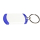 aerial view a blue 1 15/16 h x 1 5/16 w x 1/4 d two - tone plastic on the edge key tag, image 1 of 2