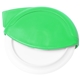 aerial view a green smart n cool plastic pizza cutter, image 1 of 2