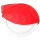 aerial view a red smart n cool plastic pizza cutter, image 1 of 2