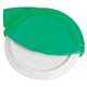 aerial view a translucent green smart n cool plastic pizza cutter, image 1 of 2