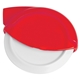 aerial view a translucent red smart n cool plastic pizza cutter, image 1 of 2