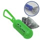 aerial view a translucent green caribiner 2 bag dispenser, image 1 of 2