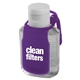 aerial view a translucent purple 2 oz protect(tm) hand sanitizer w / caddy, image 1 of 2