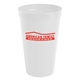 aerial view a white 22 oz poly stadium cup, image 1 of 2