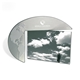 aerial view a silver futura globe 4 x 6 double - sided photo frame, image 1 of 2